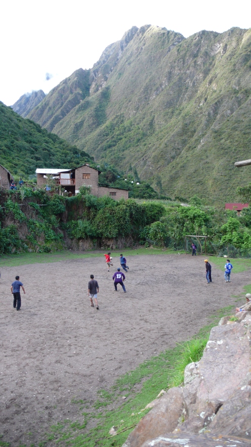 Soccer game at Wallyabamba. Peru...at 10,000 feet above sea level...on the Inca Trail Trek in 2010.