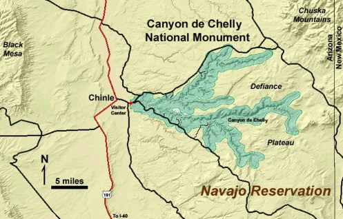 Canyon de Chelly Location Map