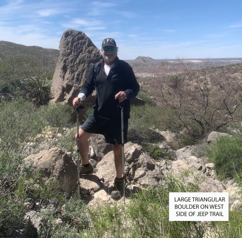 Large Boulder and David-standing label