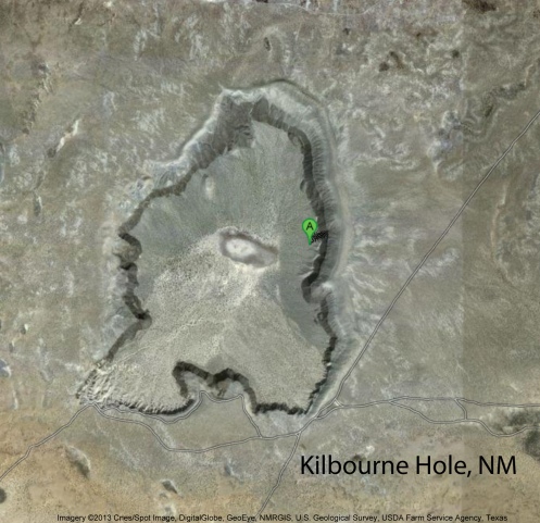 Detailed aerial of Kilbourne Hole