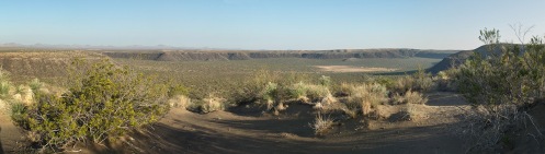Kilbourne Hole panoramic view from south edge - the maar formation stretches to the horizon.