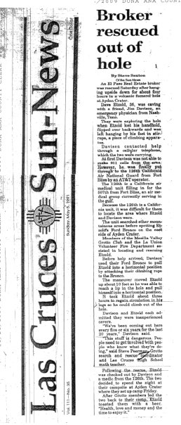 Las Cruces Sun-News, Sunday May 5 1991 account of