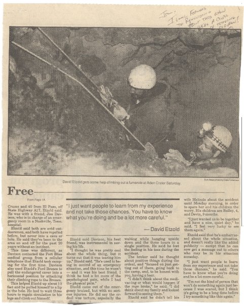 Las Cruces Sun News article- May 7, 1991