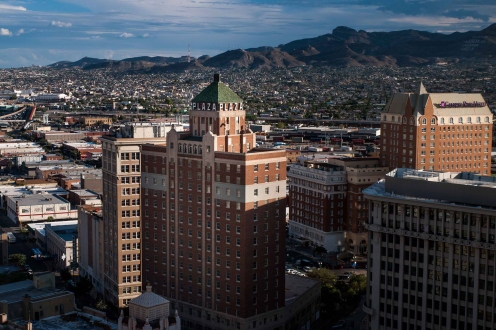 View of Downtown El Paso towards Juarez Mountains to the south. Photo Courtesy Lewis Woodyard.