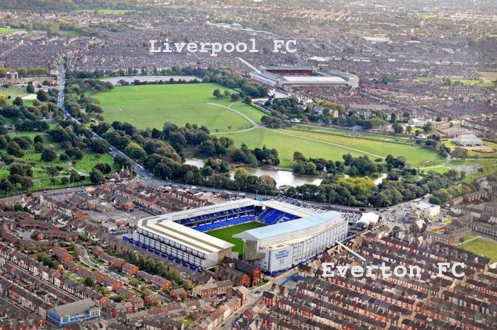 The close proximity of rival clubs across Stanley Park in Liverpool